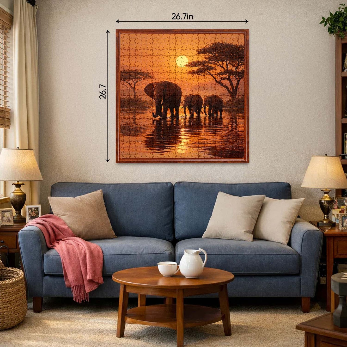 Sunset Elephant Family Jigsaw Puzzles GFTOHD14230