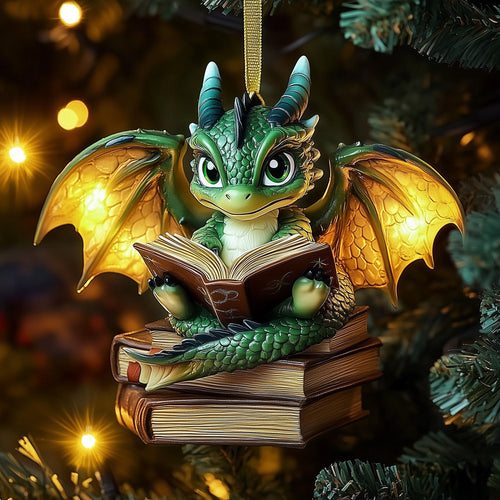 Reading Dragon Ceramic Ornament GFSPNL44