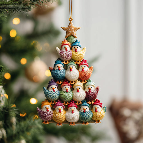 Chicken Mica Ornament GFSPTP22