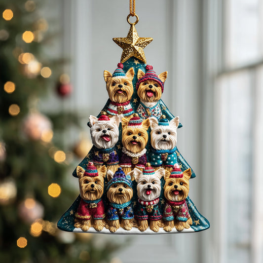 Christmas Yorkie Mica Ornament GFSPTP24