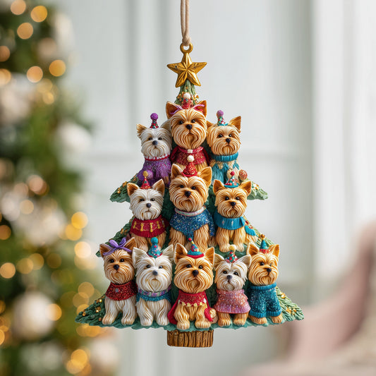 Christmas Yorkie Mica Ornament GFSPTP25