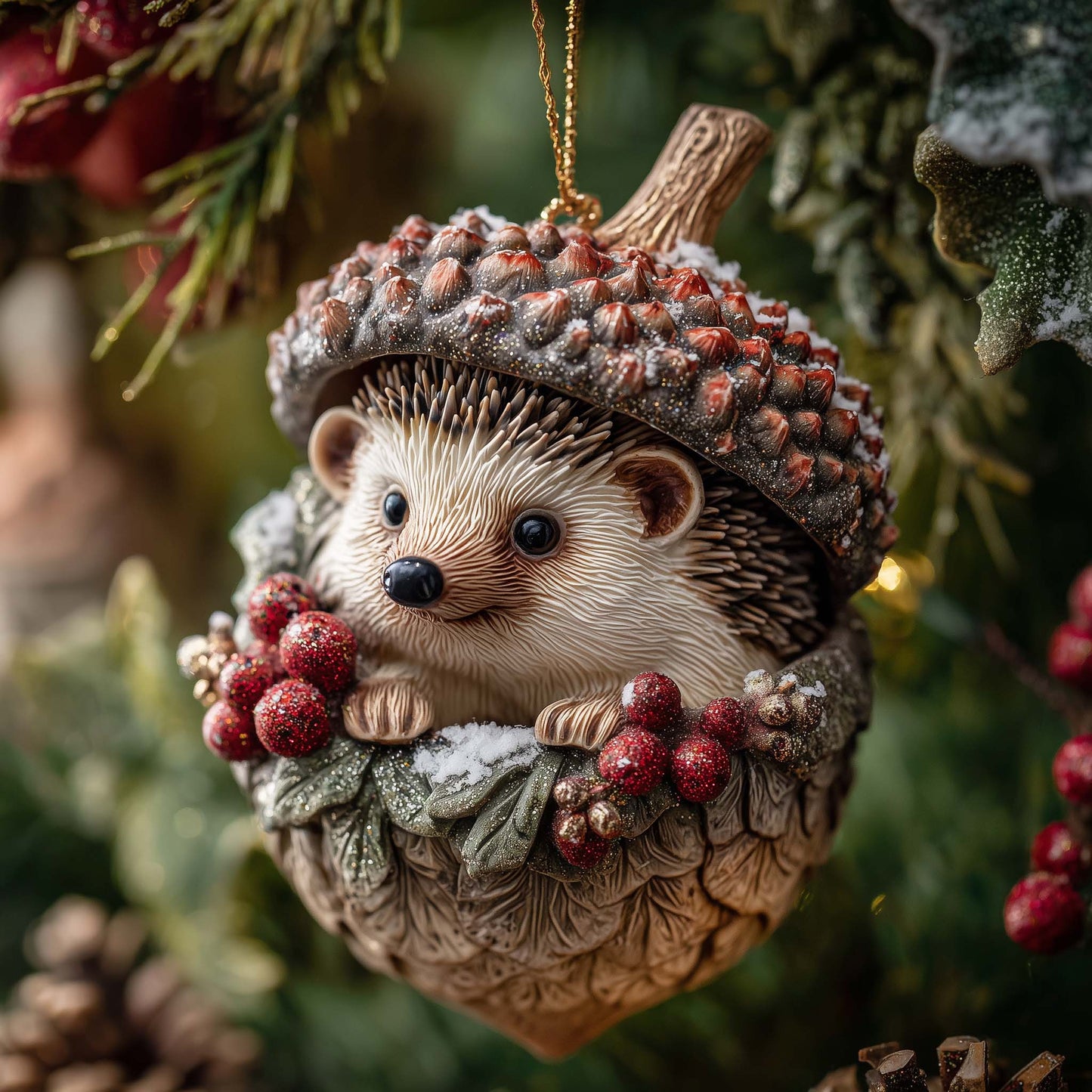 Charming Hedgehog Christmas Ornament GFSPTP37
