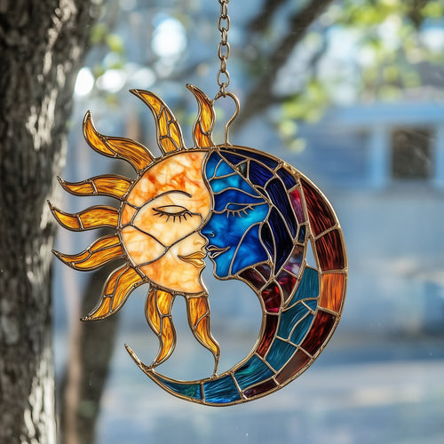 Sun and Moon Stained Glass Suncatcher GFTOAB3932