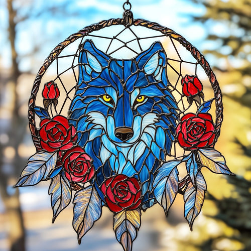 Native Wolf Window Hanging Suncatcher GFTOAB4483