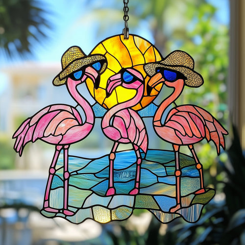 Stylish Flamingo Window Hanging Suncatcher GFTOAB4489