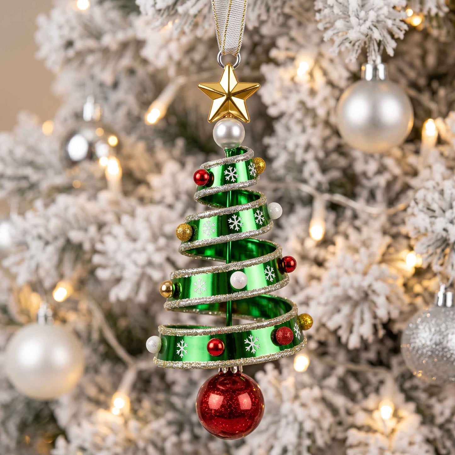 Yuletide Spiral Christmas Mica Ornament GFTOTP20841