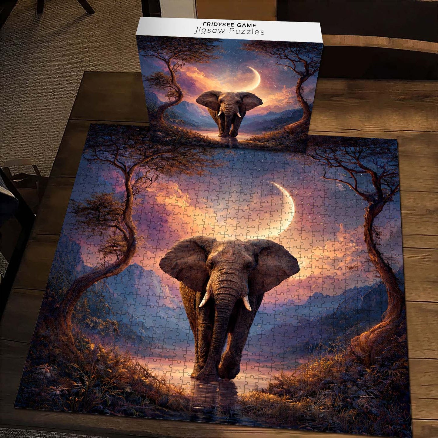 Moonlit Forest Elephant Jigsaw Puzzles GFTOHD14229