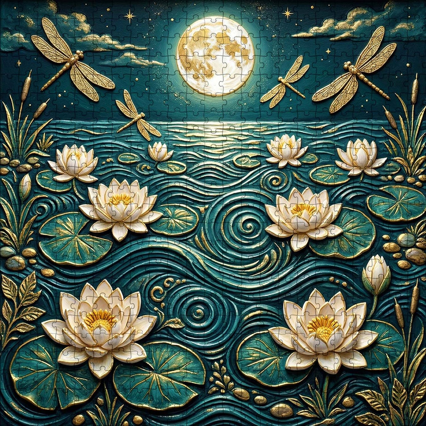 Moonlit Lotus Jigsaw Puzzles GFTOQM3440