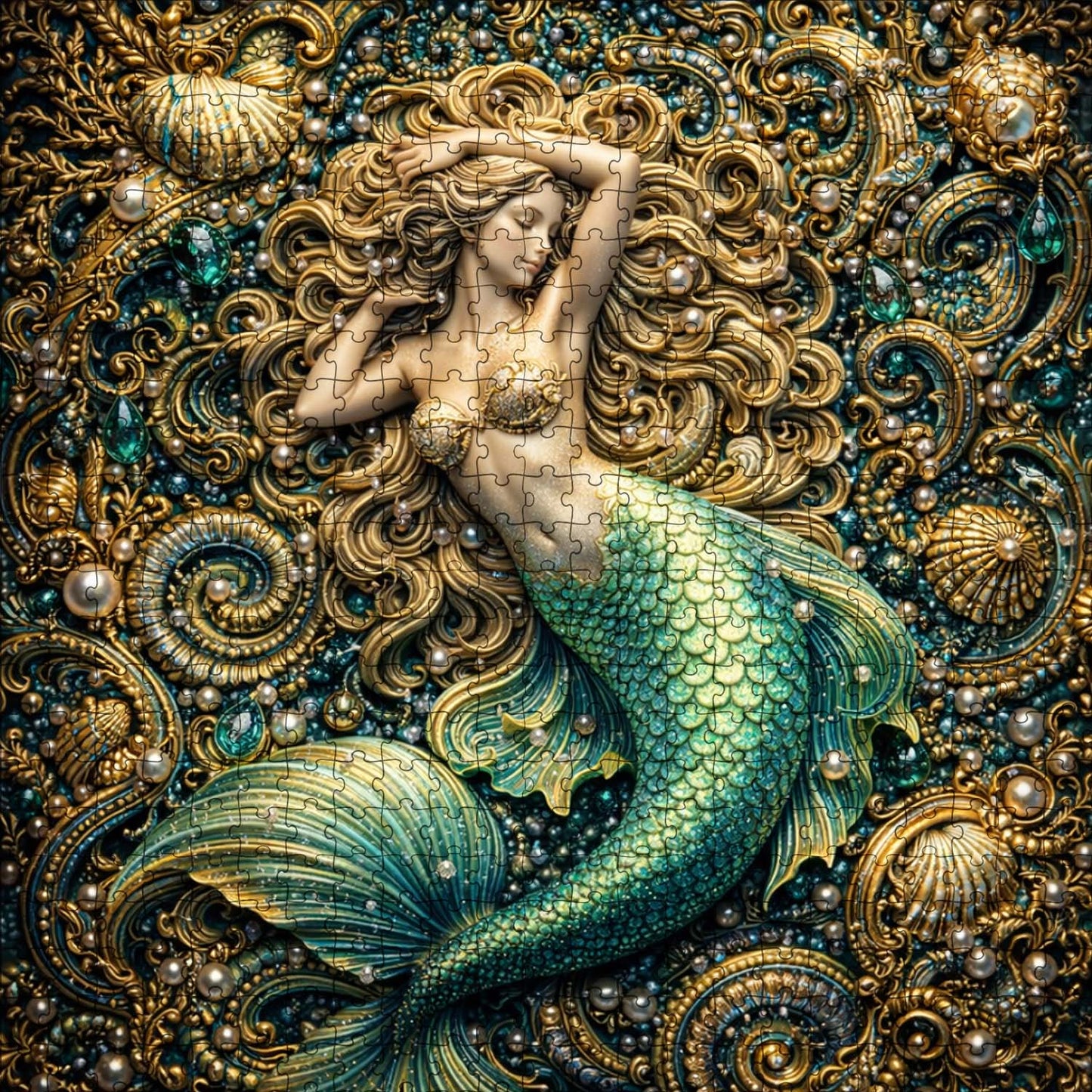 Emerald Mermaid Jigsaw Puzzles GFTOMA9978