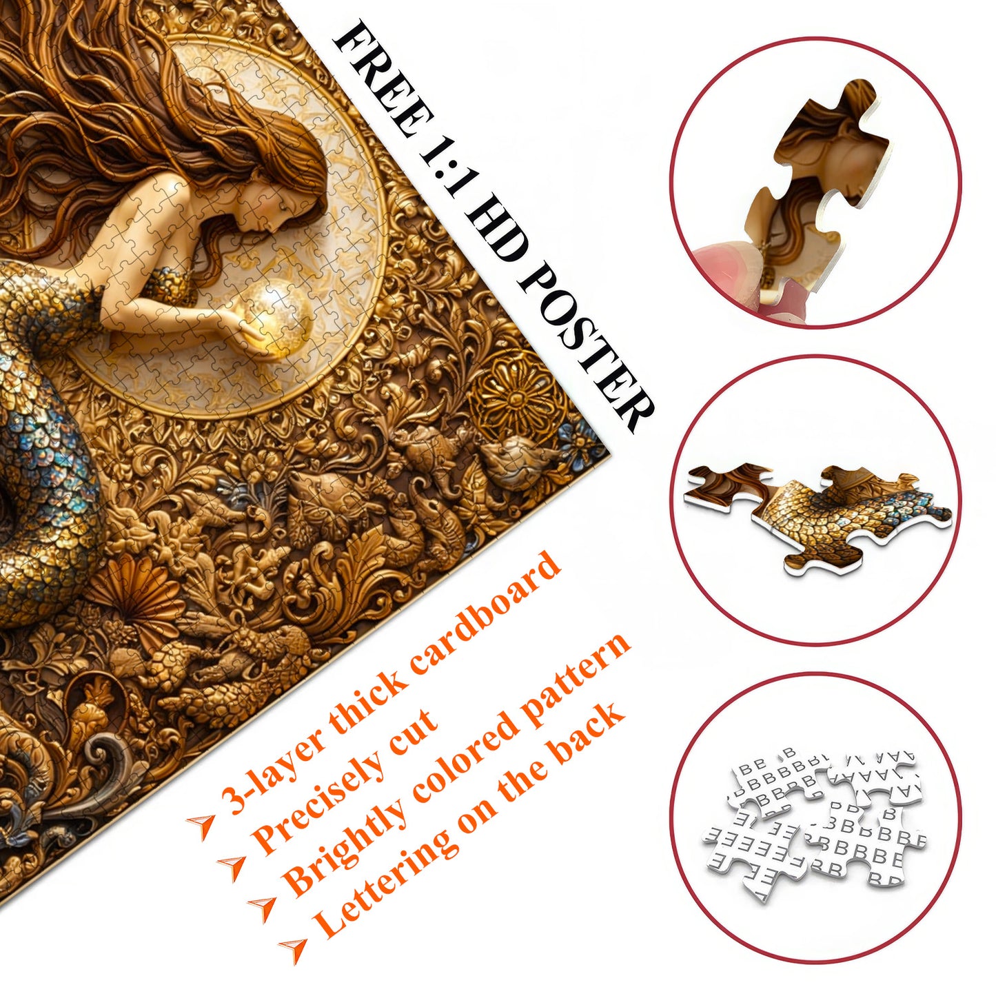 Emerald Mermaid Jigsaw Puzzles GFTOMA9977