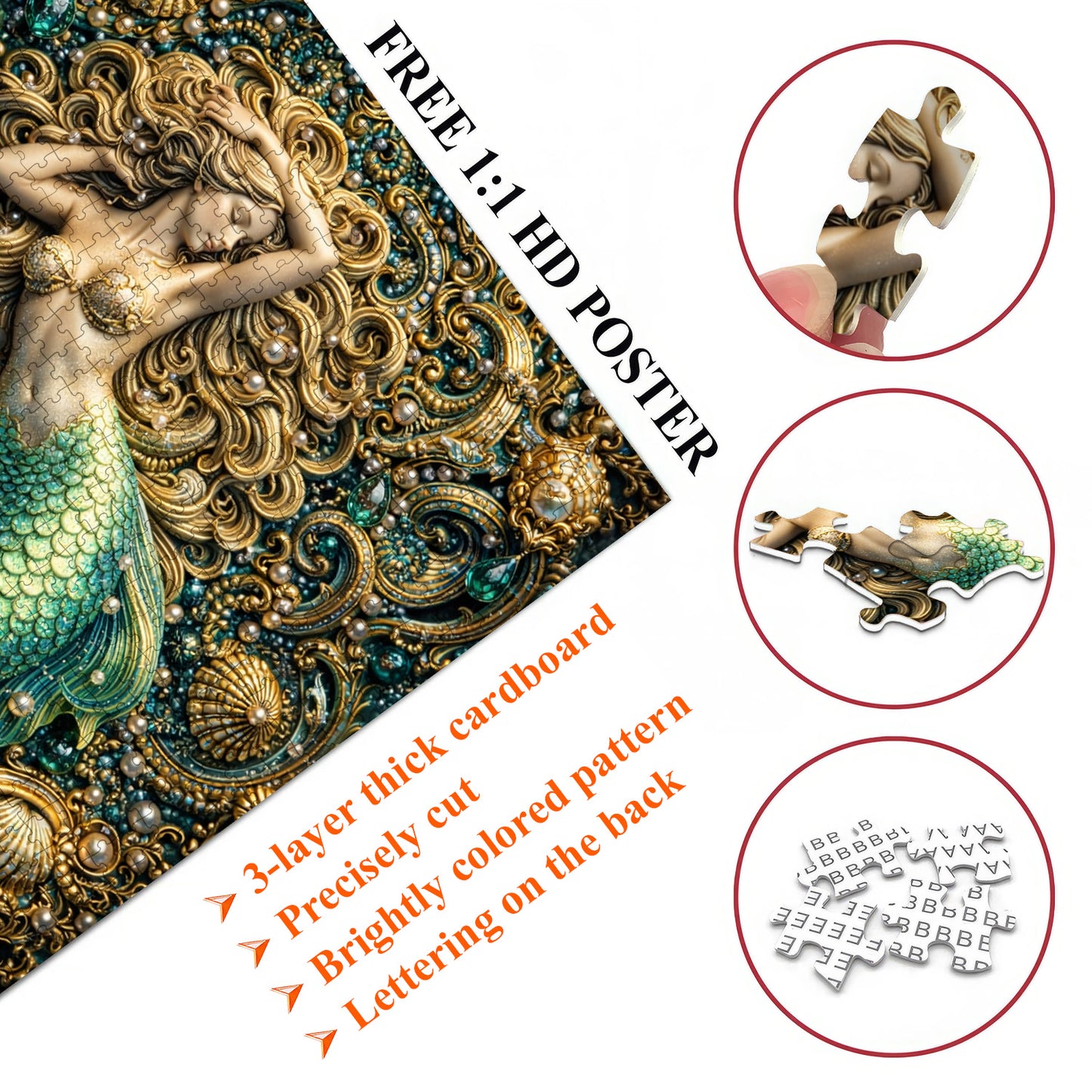 Emerald Mermaid Jigsaw Puzzles GFTOMA9978