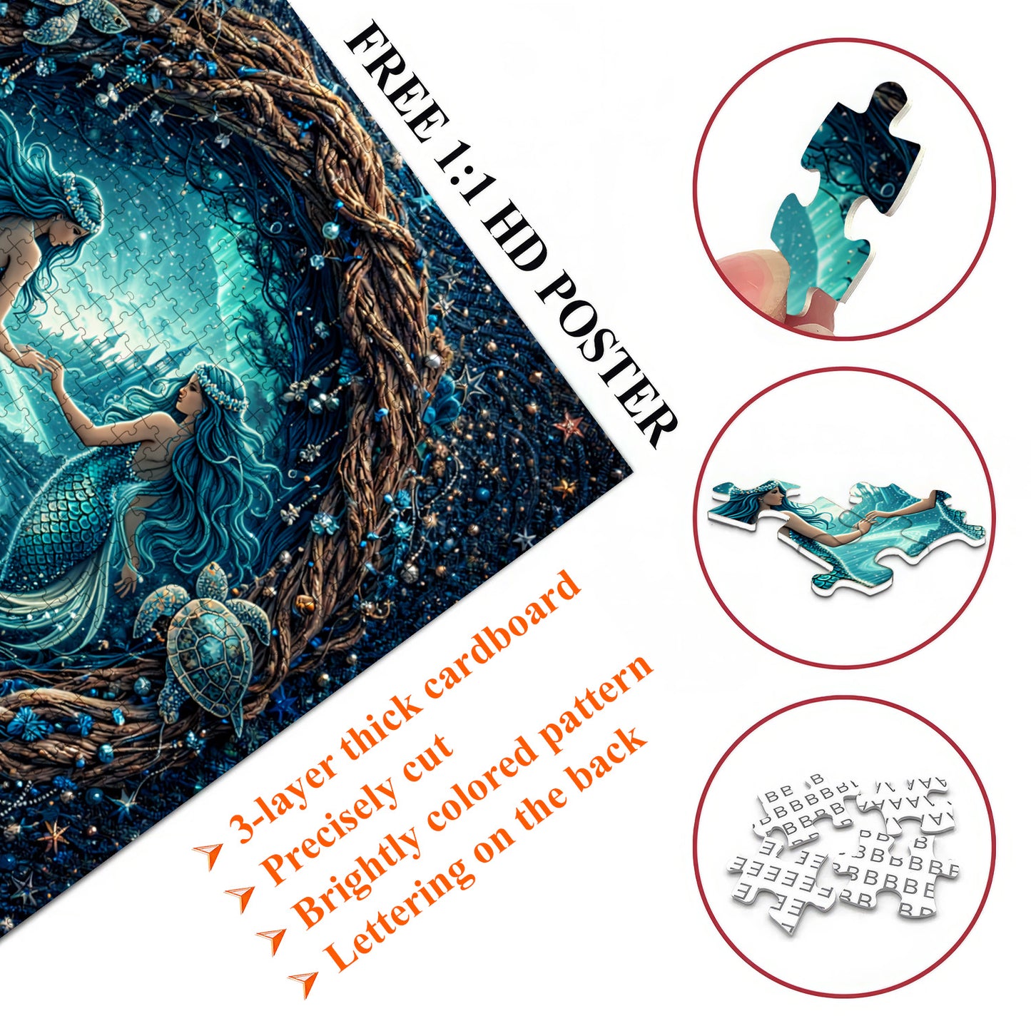 Emerald Mermaid Jigsaw Puzzles GFTOMA9980