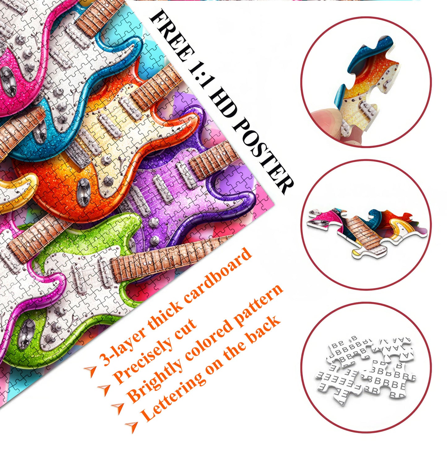 Candy Pop Guitars Jigsaw Puzzles GFTOQM3335