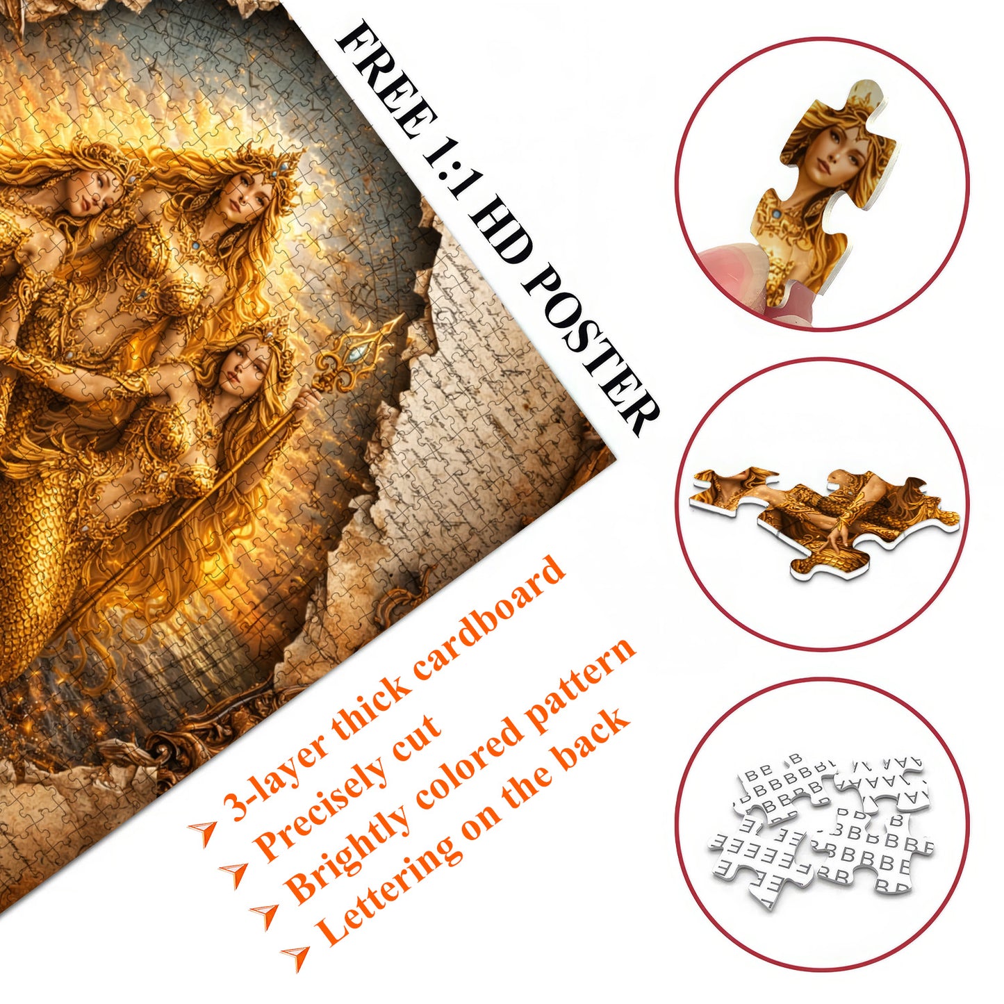 Emerald Mermaid Jigsaw Puzzles GFTOMA9982