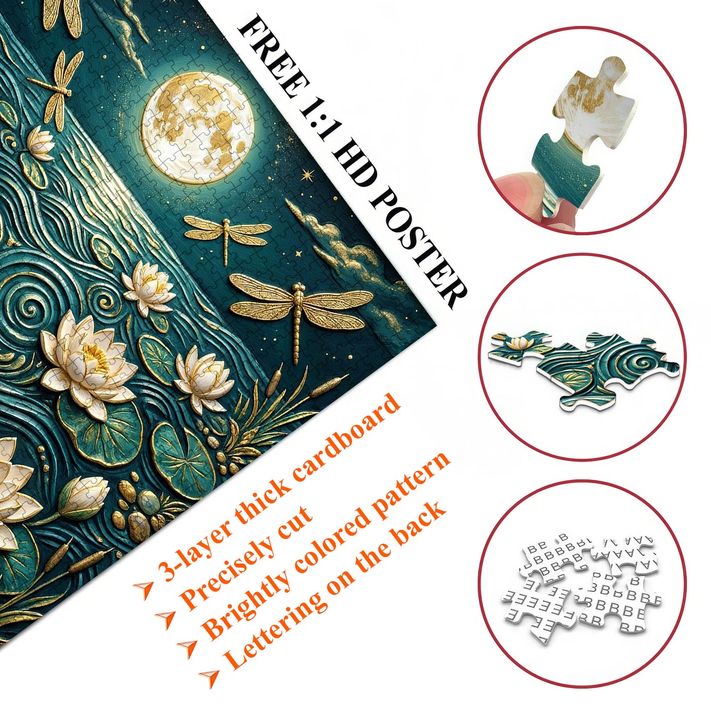 Moonlit Lotus Jigsaw Puzzles GFTOQM3440