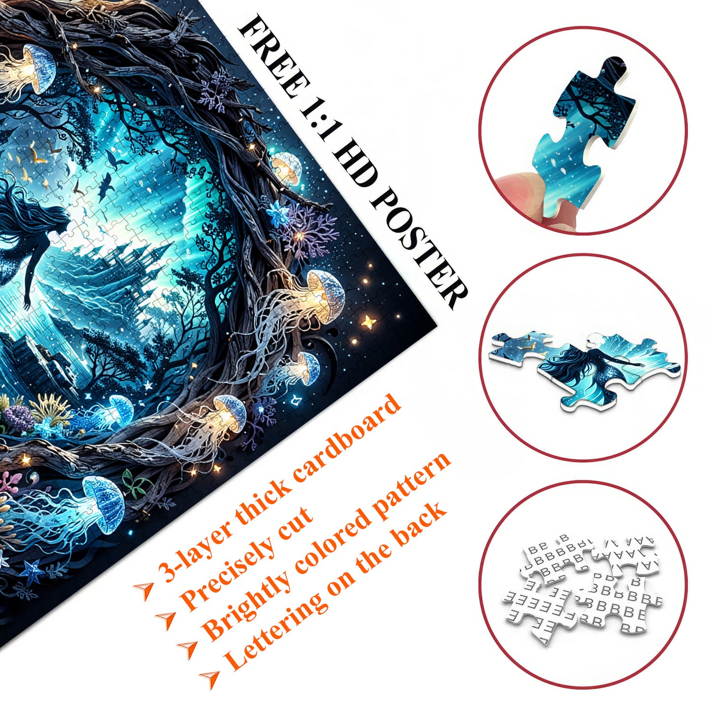 Emerald Mermaid Jigsaw Puzzles GFTOMA9979