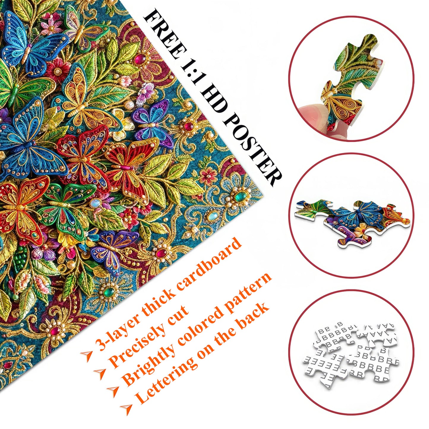 Jeweled Butterflies Jigsaw Puzzles GFTOQM3443