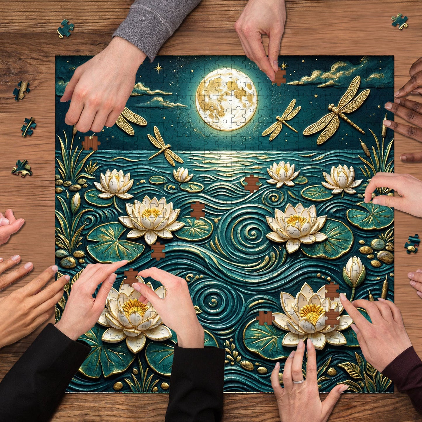 Moonlit Lotus Jigsaw Puzzles GFTOQM3440
