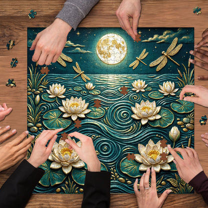 Moonlit Lotus Jigsaw Puzzles GFTOQM3440