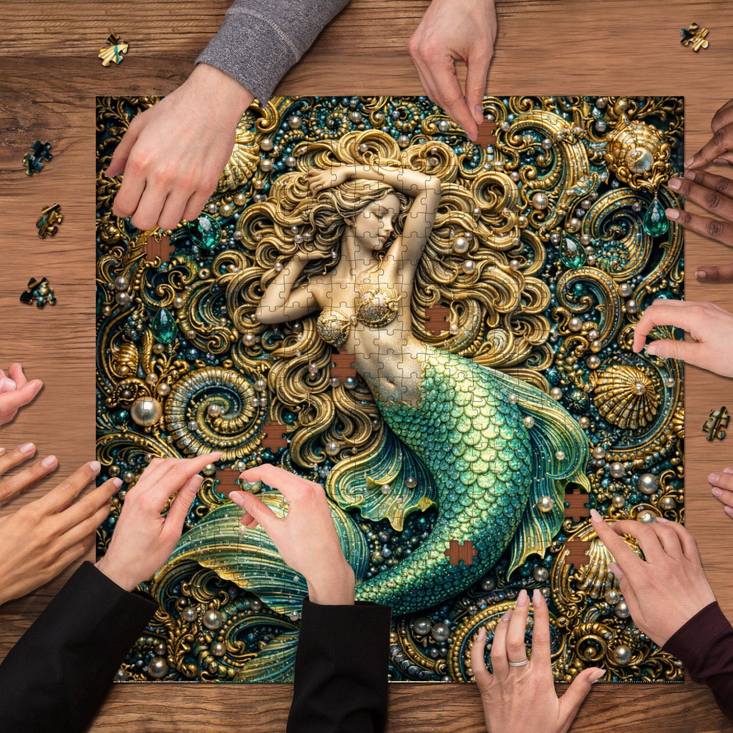Emerald Mermaid Jigsaw Puzzles GFTOMA9978