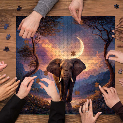 Moonlit Forest Elephant Jigsaw Puzzles GFTOHD14229