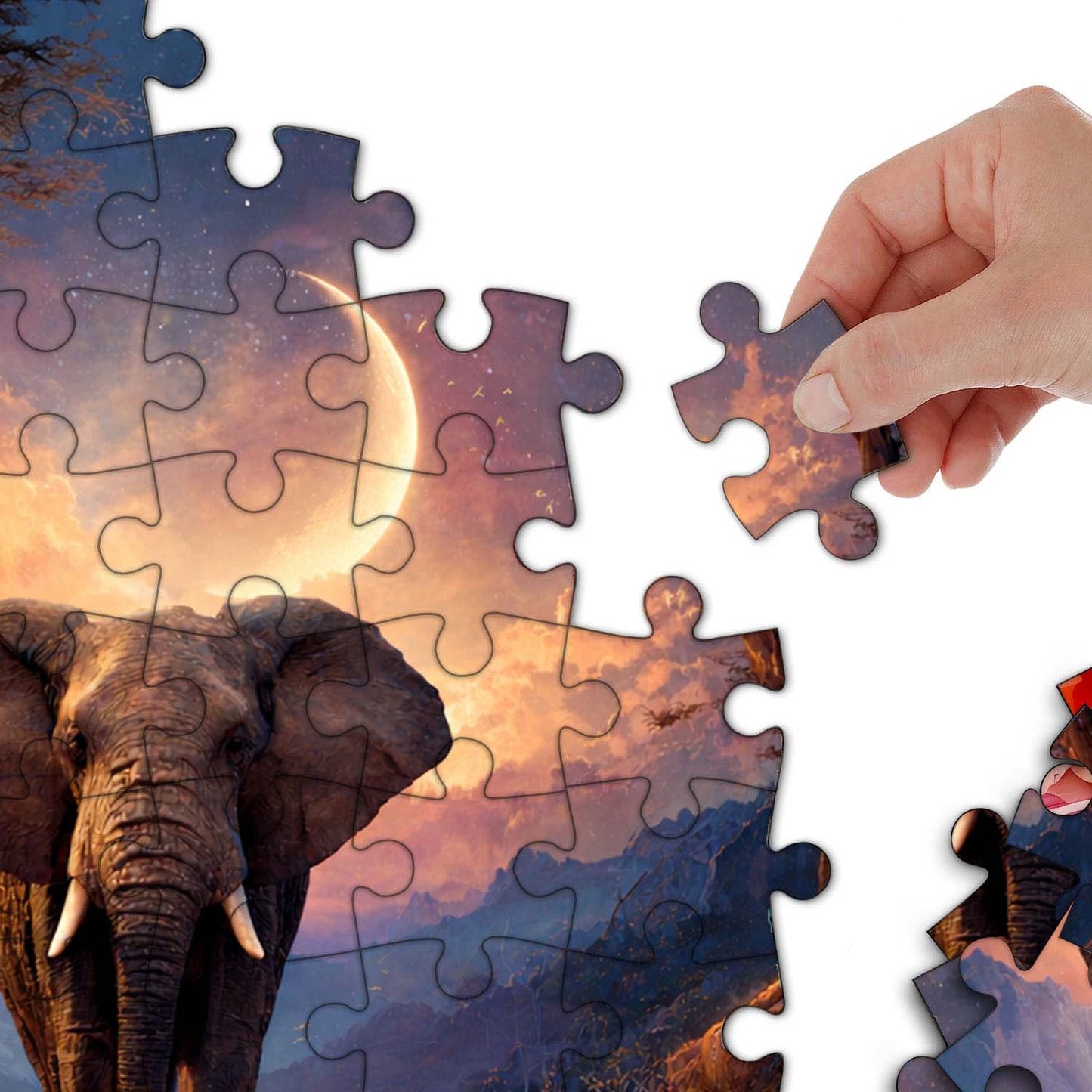 Moonlit Forest Elephant Jigsaw Puzzles GFTOHD14229