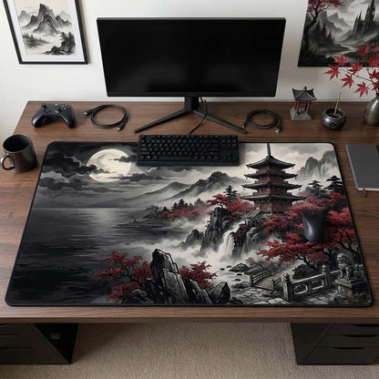 Crimson Moon Pagoda Desk Mat GDTONTD1483