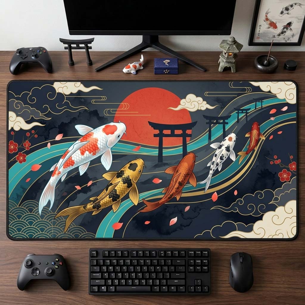 Koi Sunset Gate Desk Mat GDTONTD1552