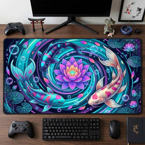 Neon Lotus Koi Desk Mat GDTONTD1553