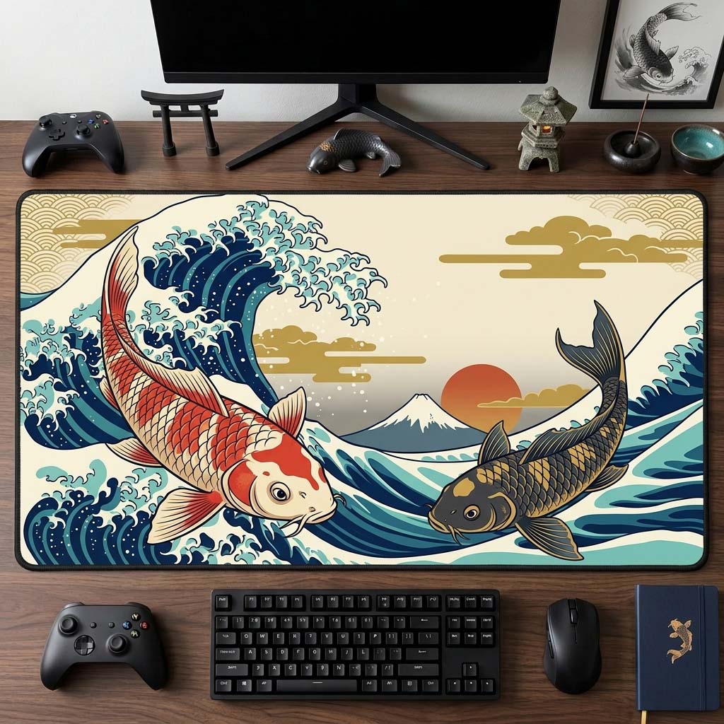 Great Wave Koi Desk Mat GDTONTD1554