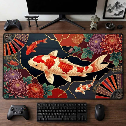 Floral Koi Elegance Desk Mat GDTONTD1555