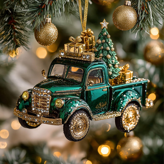 Christmas Truck Mica Ornament GFSPMA25
