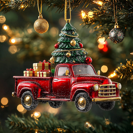 Christmas Truck Mica Ornament GFSPMA26
