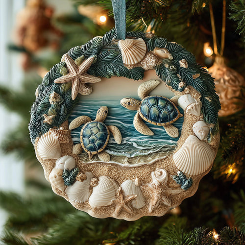 Turtle Waves Mica Ornament GFSPNL06