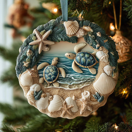 Turtle Waves Mica Ornament GFSPNL06