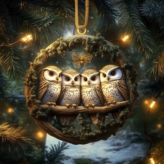 Owl Family Ceramic Ornament GFSPNL23