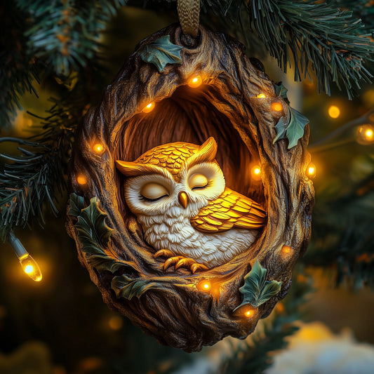 Sleeping Owl Ceramic Ornament GFSPNL32