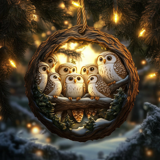 Owl Family Ceramic Ornament GFSPNL35