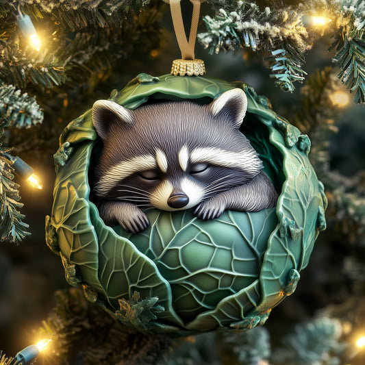 Sleeping Racoon Ceramic Ornament GFSPNL38