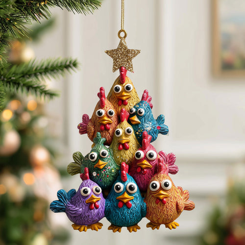 Funky Chicken Mica Ornament GFSPTP20