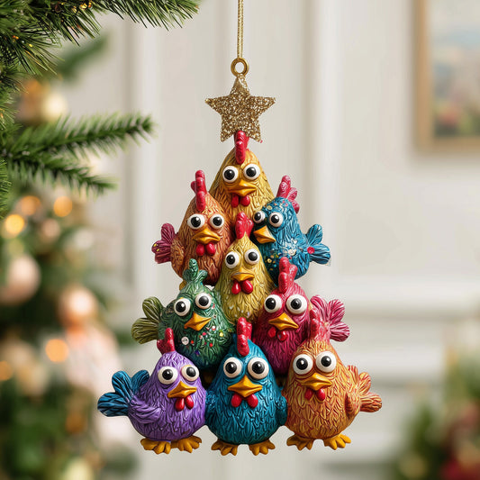 Funky Chicken Mica Ornament GFSPTP20