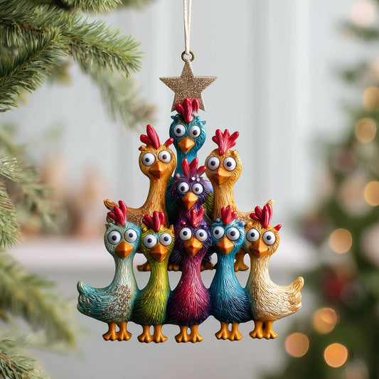 Funky Chicken Mica Ornament GFSPTP21