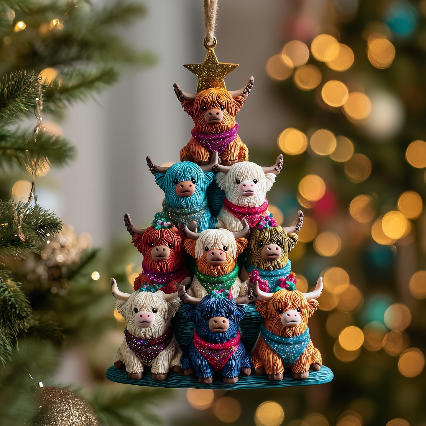 Highland Cow Mica Ornament GFSPTP27