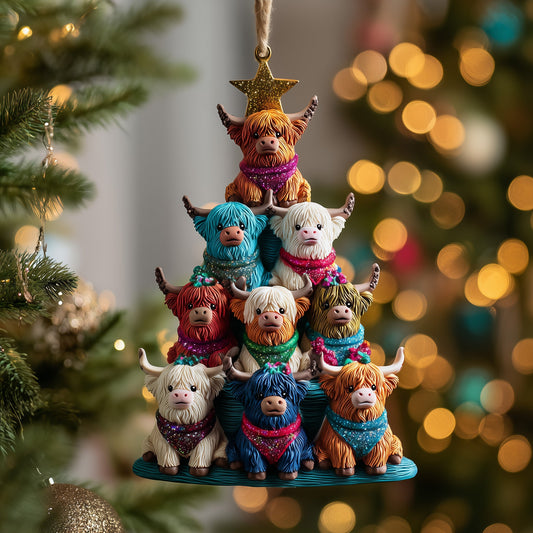Highland Cow Mica Ornament GFSPTP27