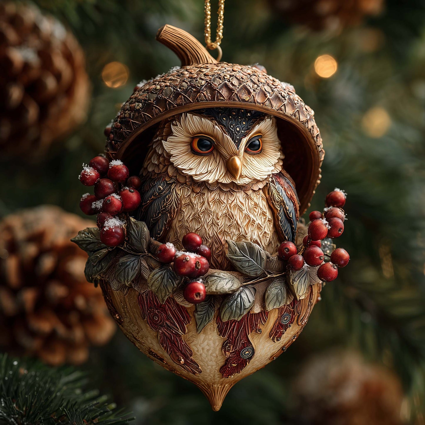 Charming Owl Christmas Ornament GFSPTP34