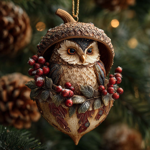 Charming Owl Christmas Ornament GFSPTP34