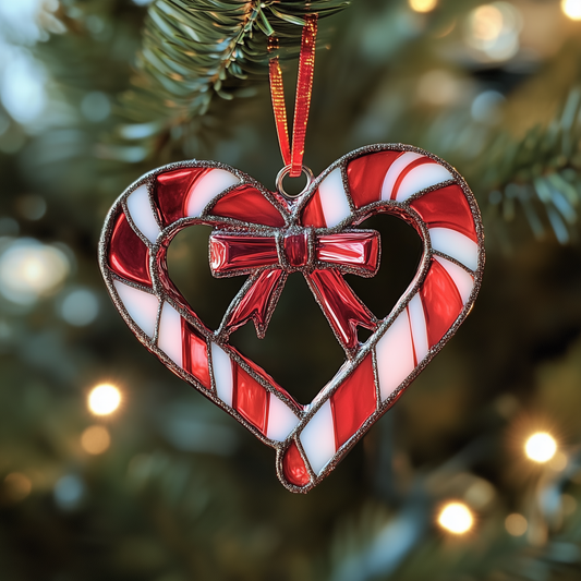 Love Symbol Candy Canes Mica Ornament GFTOAB1288