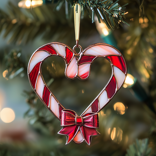 Love Symbol Candy Canes Mica Ornament GFTOAB1289