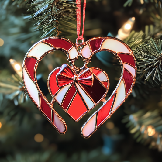 Love Symbol Candy Canes Mica Ornament GFTOAB1290