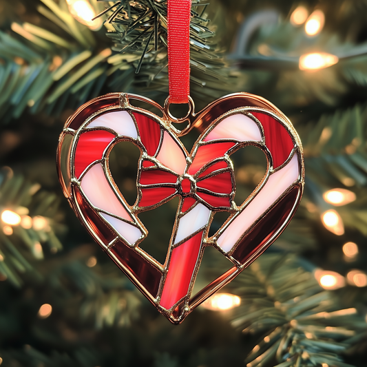 Love Symbol Candy Canes Mica Ornament GFTOAB1291